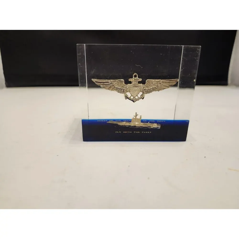 Paperweight GUEST OF THE SECRETARY OF THE NAVY ORIENTATION CRUISE Acrylic U.S.N.